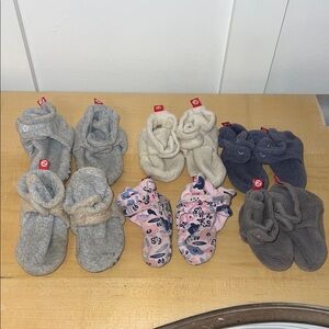Zutano Cozy Baby Booties Set - Gray, Cream, Pink, and Dark Gray - 12 & 18 months
